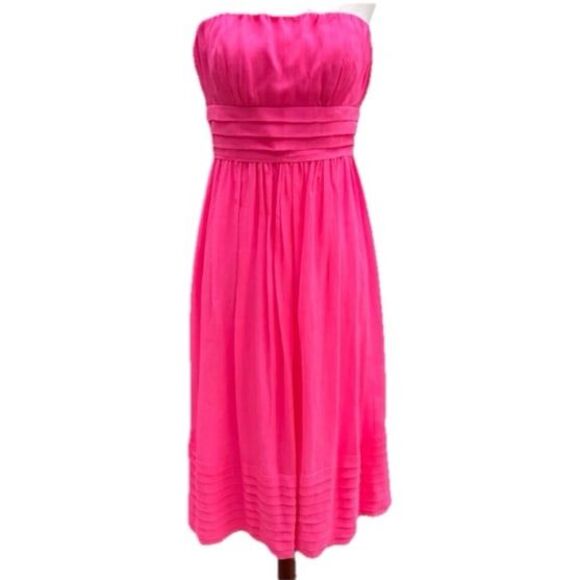 J.Crew Juliet 100% Silk Strapless Chiffon Dress - Picture 1 of 8